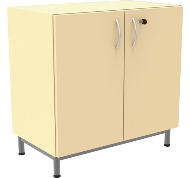 Armoire basse Octet portes battantes roulettes gris -Manutan Expert