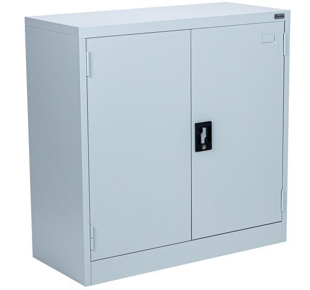 Armoire basse à portes battantes - Gris - Manutan