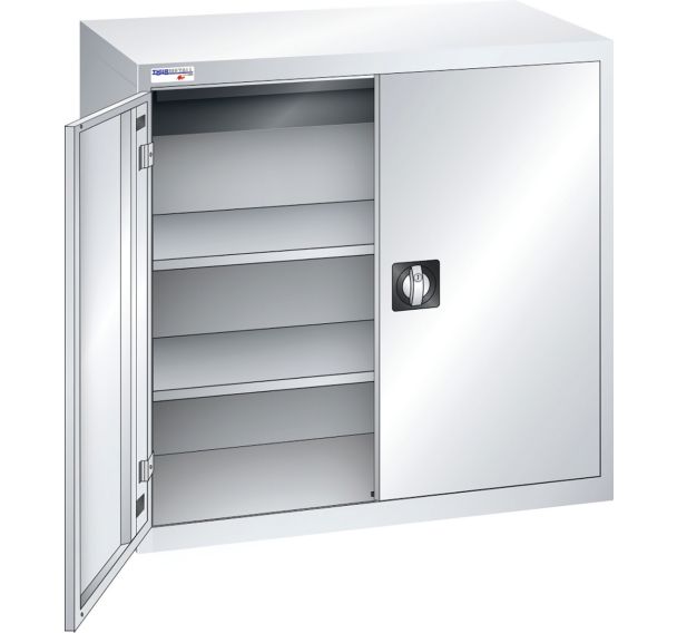 Armoire basse à portes battantes tole pleine 2 étagères 1 tiroir 100x58x100 cm Thurmetall