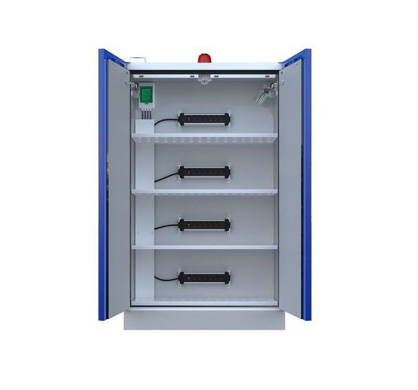 Armoire batterie haute 2 portes avec centrale d'alarme