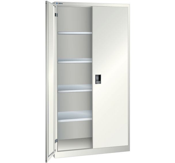 Armoire blanc gris 1000x400x1950 avec 4 rayons amo.