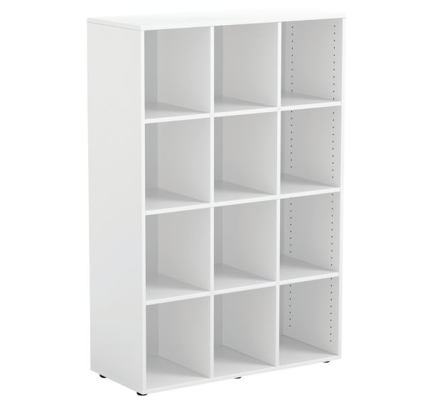 Armoire blanche Elsa 3 colonnes et 12 cases blanc-MIRPLAY School