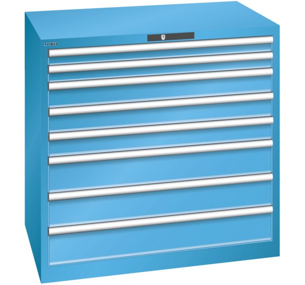 Armoire bleu clair 1023x725x1000 avec 8 tir. 75Kg