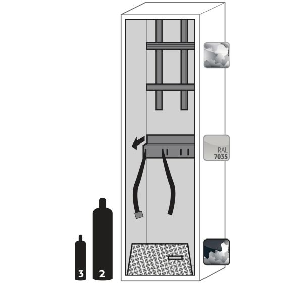 Armoire bouteilles de gaz G-ULTIMATE-90 G90.205.060.R Gris