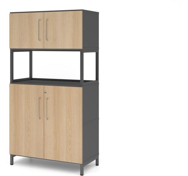 Armoire combi à 4 niveaux - Cadre ouvert - Socle acier - Hammerbacher
