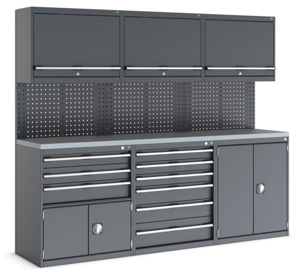 Armoire d'atelier Cubio-2400x565x2000mm-Anthracite