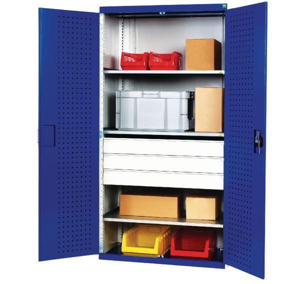 Armoire d'atelier Perfo Bott SMF - Avec tablettes + tiroirs