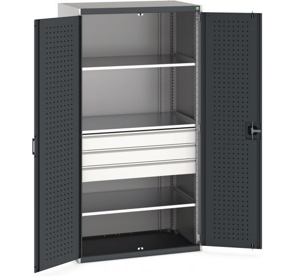 Armoire d'atelier Perfo Bott SMF - Avec tablettes + tiroirs_Bott