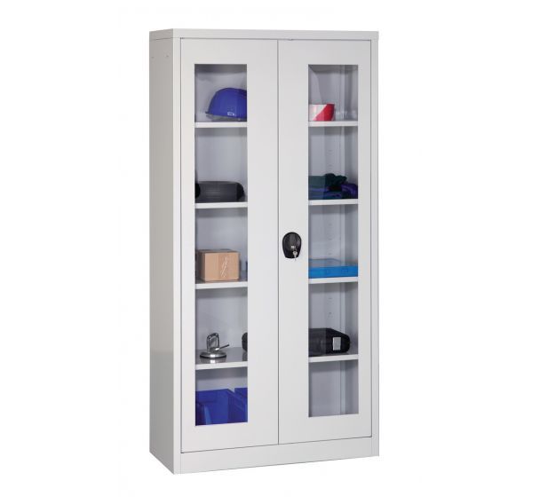 Armoire d'atelier à portes vitrées