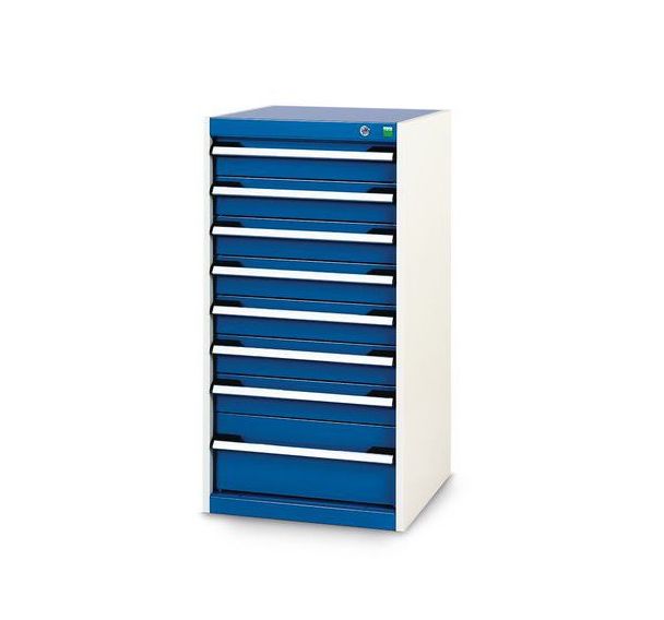 Armoire d'atelier à tiroirs Bott SL55 Ht 100 cm 8 tiroirs Gris/Bleu