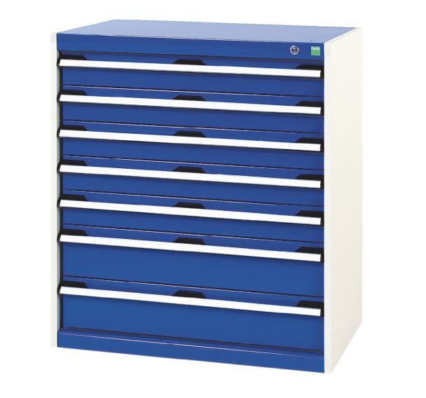 Armoire d'atelier à tiroirs Bott SL85 Ht 90 cm 7 tiroirs Gris/Bleu