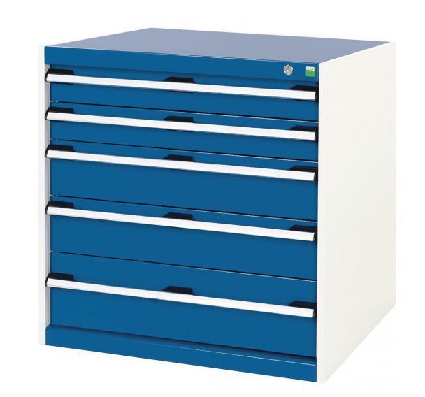 Armoire d'atelier à tiroirs Bott SL87 Ht 80 cm 5 tiroirs Gris/Bleu
