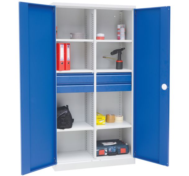 Armoire d'atelier haute Magic - Avec cloison intermédiaire - Manutan Expert