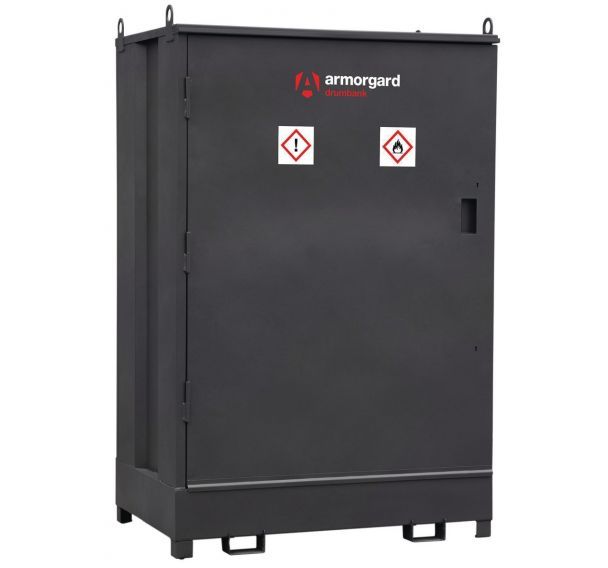 Armoire de rétention pour fûts plus étagère DrumBank - Armorgard