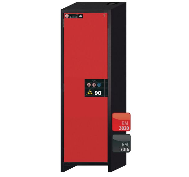 Armoire de sécurité Q-CLASSIC-90 Gris/Rouge RAL 3020 - asecos