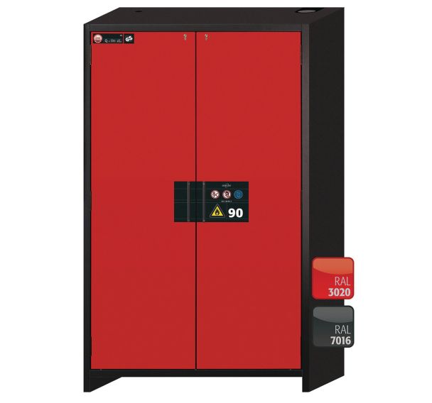 Armoire de sécurité Q-CLASSIC-90 Gris/Rouge RAL 3020 - asecos