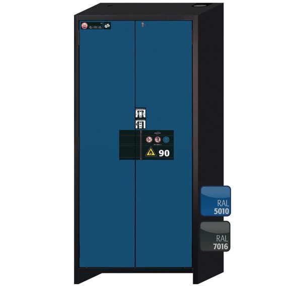 Armoire de sécurité Q-PEGASUS-90 Gris/Bleu RAL 5010 - asecos