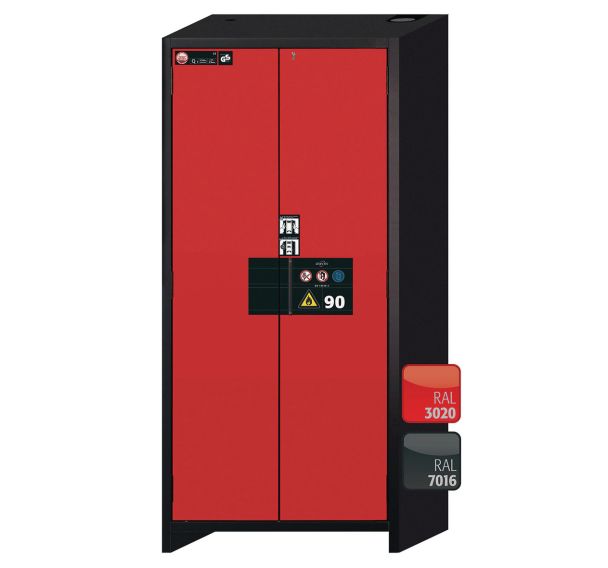 Armoire de sécurité Q-PEGASUS-90 Gris/Rouge RAL 3020 - asecos