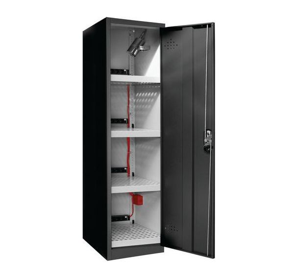 Armoire de sécurité noire stockage batteries lithium - Semie équipée