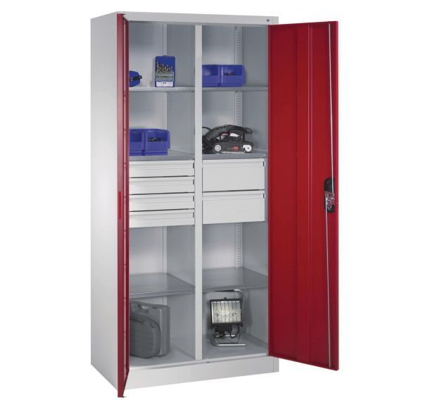 Armoire haute 6 tablettes 6 tiroirs CP