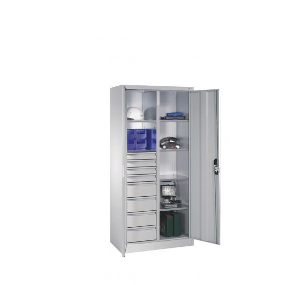 Armoire haute 6 tablettes 8 tiroirs CP