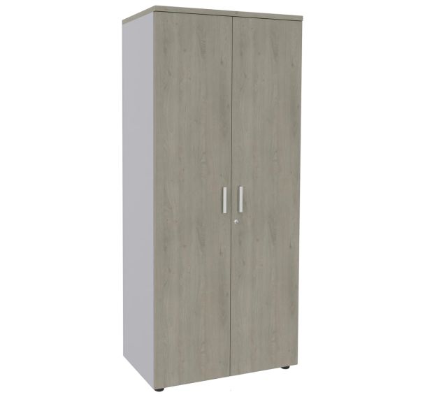 Armoire haute Majesty 2 portes 180 x 80 x 47 cm chêne gris/alu