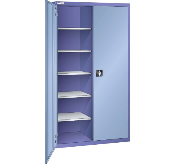 Armoire haute à portes battantes tole pleine 10 étagères 100x50x195 cm Thurmetall