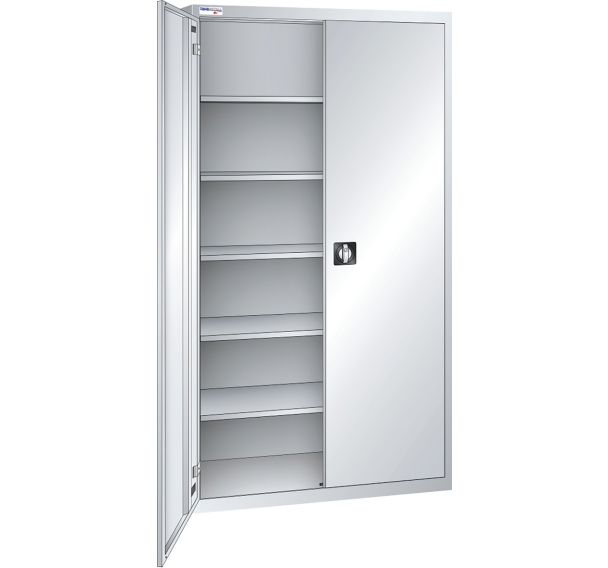Armoire haute à portes battantes tole pleine 4 étagères 125x50x195 cm Thurmetall
