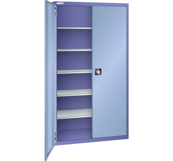 Armoire haute à portes battantes tole pleine 4 étagères 75x50x195 cm Thurmetall