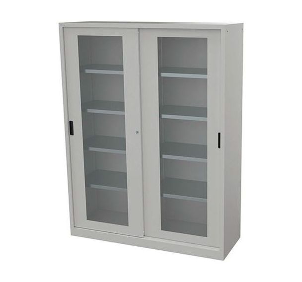 Armoire haute à portes vitrées coulissantes profondeur 50 cm