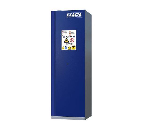 Armoire haute bleue batteries lithium-ion extincteur prise - Exacta