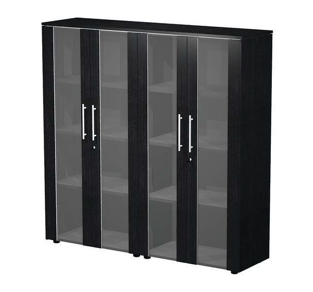 Armoire haute double à 4 portes en verre fumé Royal - Artarredi