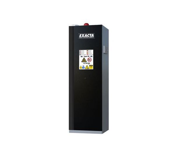Armoire haute noire batterie lithium alarme extincteur prise - Exacta