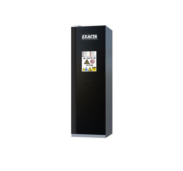 Armoire haute noire batteries lithium-ion alarme et prises - Exacta