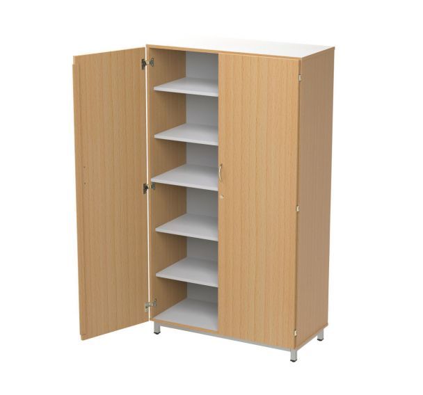 Armoire haute portes battantes Oscar coloris hêtre - Manutan Expert