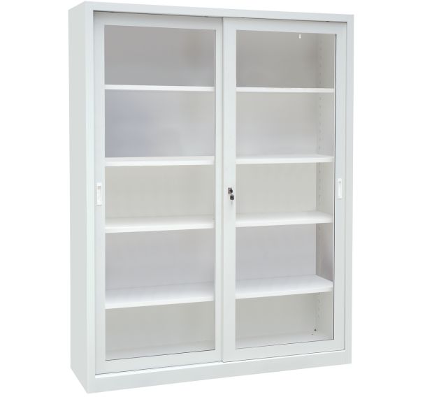 Armoire haute portes coulissantes CH - Transparente - Manutan Expert
