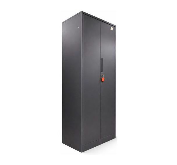 Armoire haute reconditionnée - À portes battantes - Gris anthracite