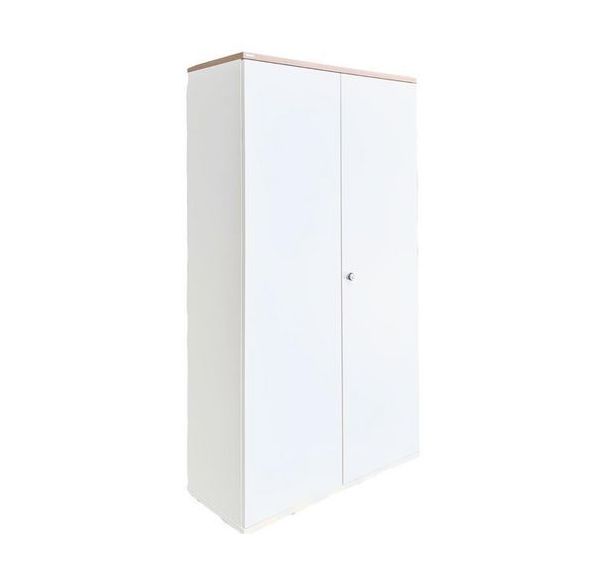 Armoire haute reconditionnée à portes battantes - Blanche