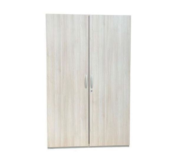 Armoire haute reconditionnée à portes battantes chêne clair