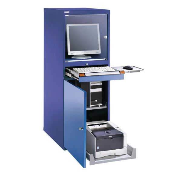 Armoire informatique H1600xL605mm Bleu pigeon/bleu clair