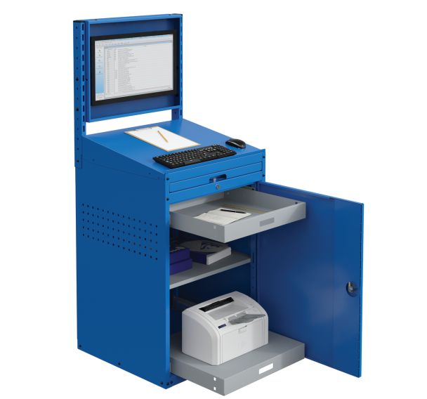 Armoire informatique fermée avec plateau Modulinfo - Sofame