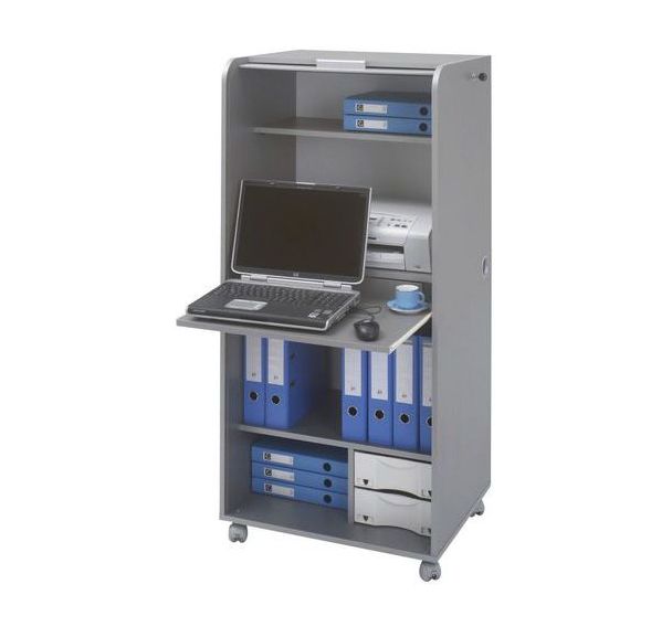 Armoire informatique mobile Orga coloris aluminium