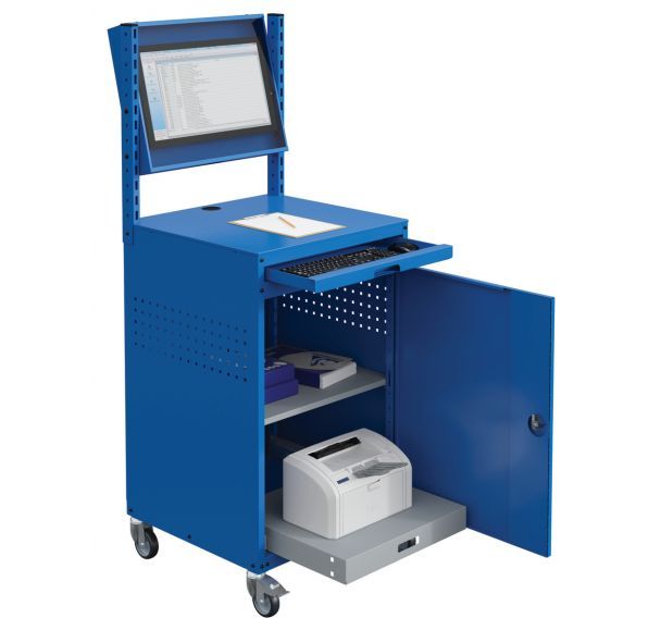 Armoire informatique mobile fermée avec plateau Modulinfo - Sofame