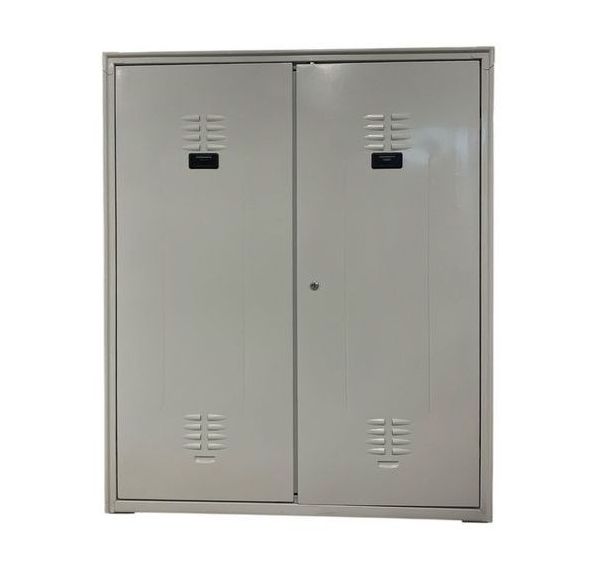 Armoire mi-haute reconditionnée - À portes battantes - Gris clair