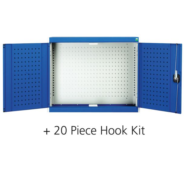 Armoire murale Cubio portes perforées avec accessoires - Bott