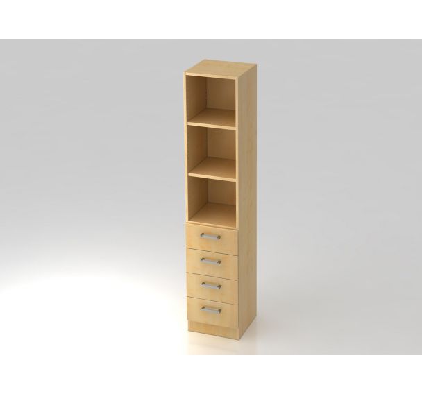 Armoire non verrouillable à 4 tiroirs - Poignée métal - Hammerbacher