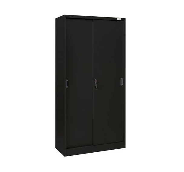 Armoire portes coulissantes Noir - Manutan Expert