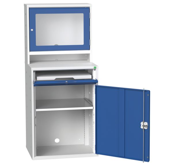 Armoire pour ordinateur Bott Hauteur 165 cm gris/bleu