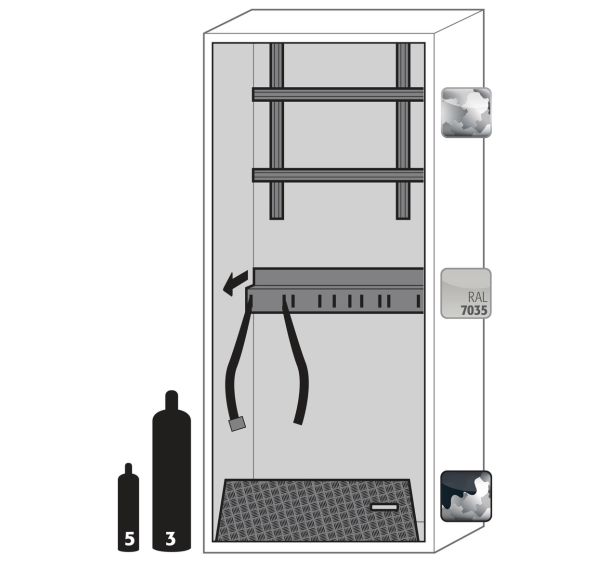 Armoire pr bouteilles de gaz G-ULTIMATE-90 G90.205.090 Gris