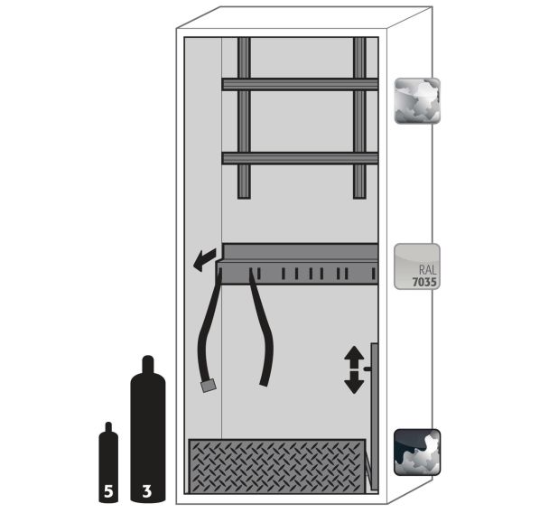 Armoire pr bouteilles de gaz G-ULTIMATE-90 G90.205.090 Gris